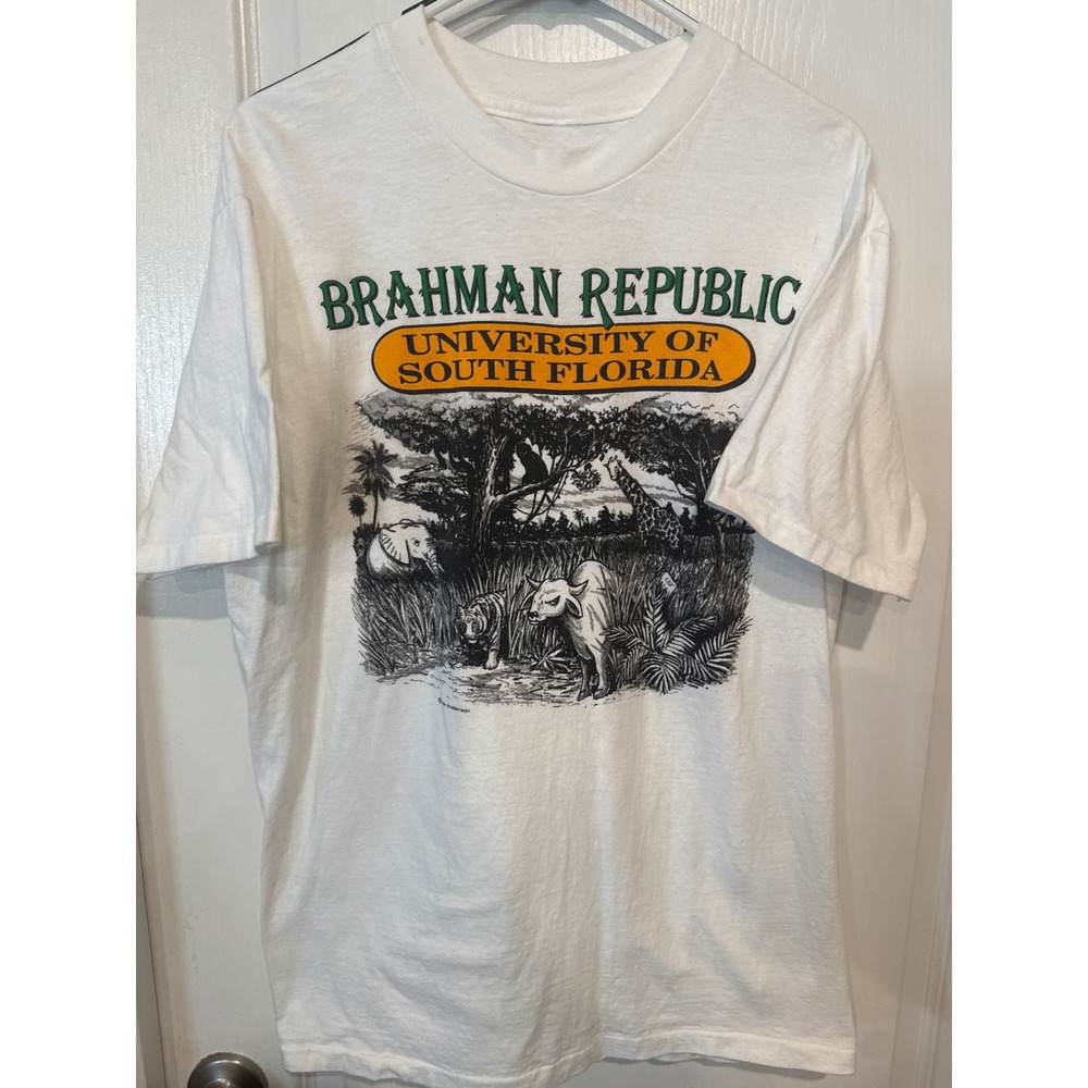 Vintage 1990 University of South Florida Brahman Republic Safari Single Stitch